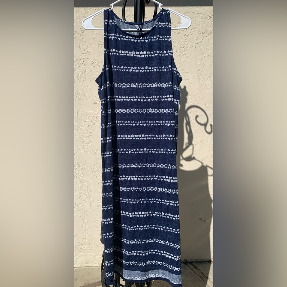 Womens’ Midnight Blue/White Jaclyn Intimates Dress/Nightgown (Size: M)